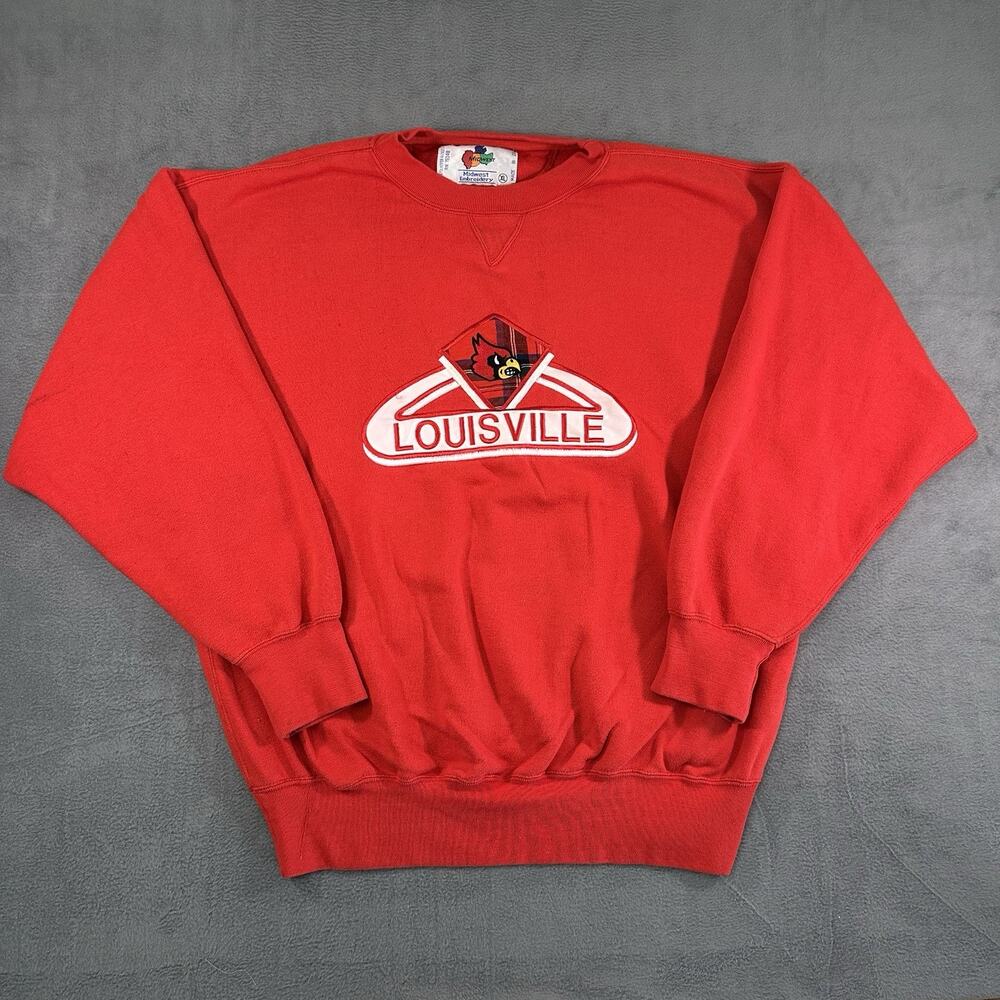 Vintage Louisville Cardinals90s Midwest Embroidery Sweatshirt Pullover Mens XL